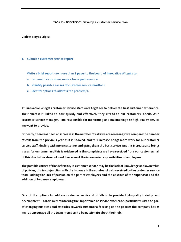 supply chain at innovative widgets innovative widgets customer service charter
